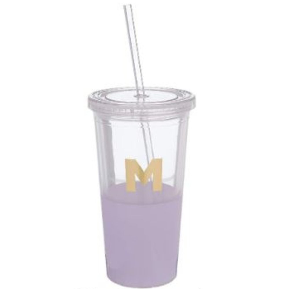 Kate Spade lavander M Initial Tumbler (no straw)